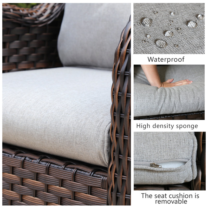 Bayou Breeze Brice Rocking Swivel Patio Chair with Cushions & Reviews